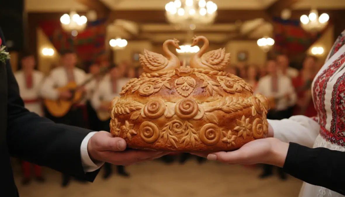 Traditional wedding karavai bread demonstrating cultural bread traditions in marriage ceremonies