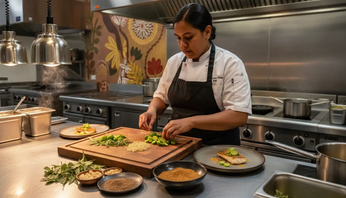 Native australian ingredients used in contemporary cooking preserving aboriginal food culture