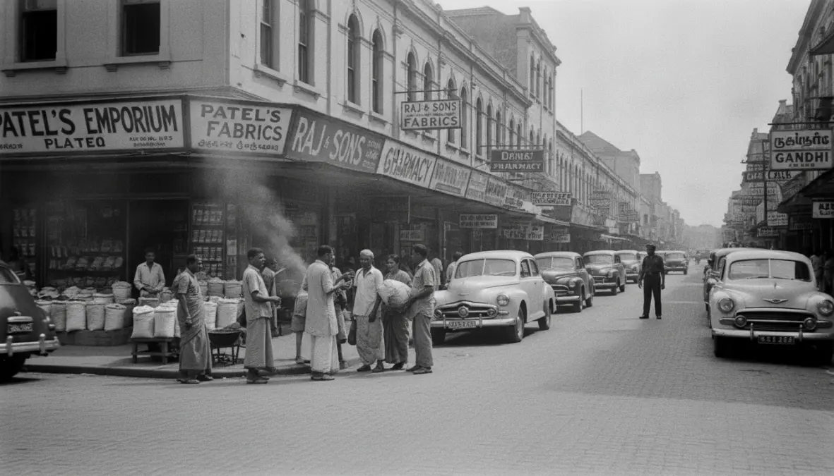 Historic Durban Indian Quarter Grey Street where bunny chow originated during apartheid era