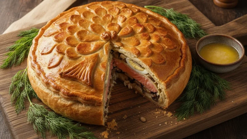 Coulibiac: Russia’s Elaborate Fish Pie and Festive Tradition
