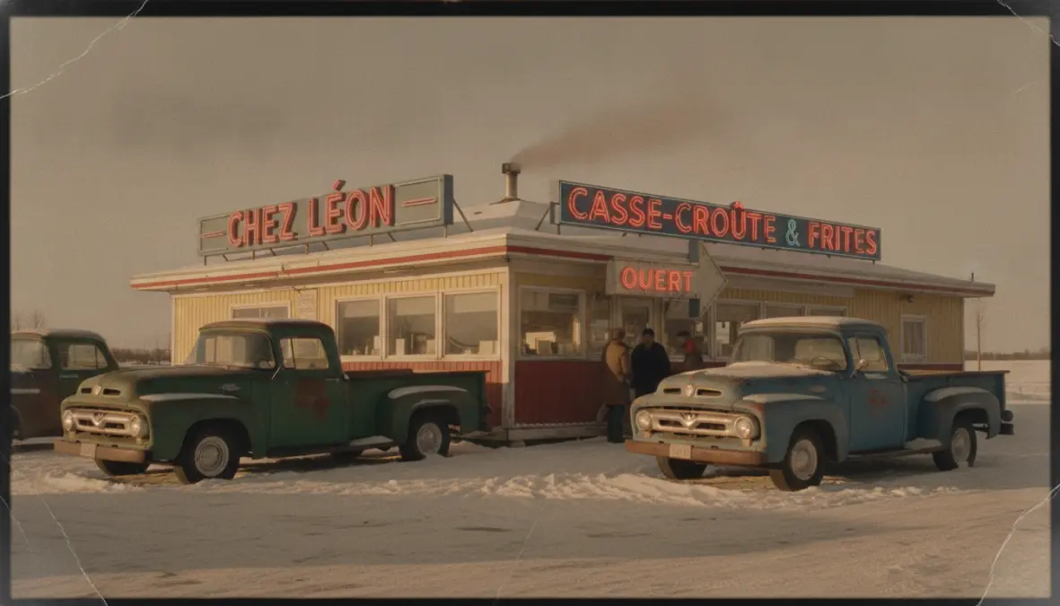 Storico diner del Quebec degli anni '50 dove nacque la poutine, casse-croute tradizionale canadese