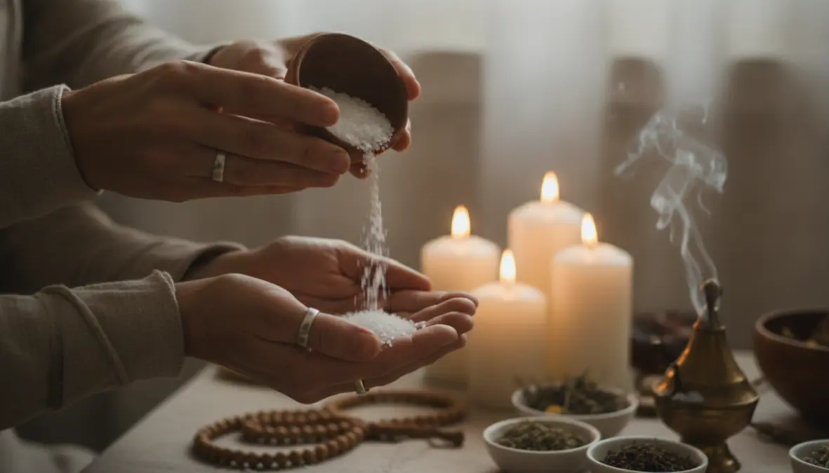 Sacred salt ritual ceremony demonstrating cultural importance of salt in religious traditions