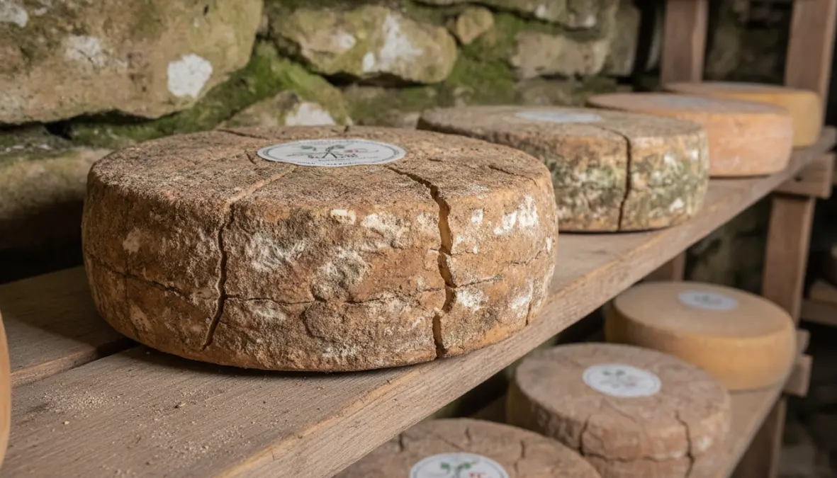 French artisanal cheese showing terroir and regional gastronomic identity through traditional production