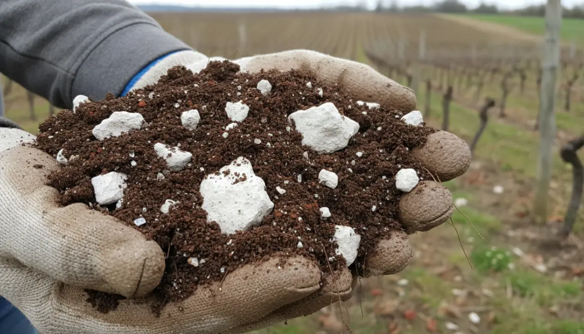 Soil composition showing minerals and geology that define French terroir and wine flavor