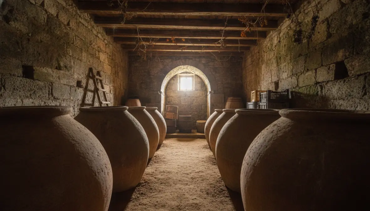 Traditional Georgian qvevri wine vessels representing ancient wine culture Georgia and supra tradition